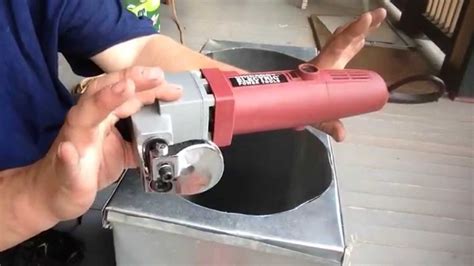 how to cut a round hole in sheet metal duct|cutting ductwork with oscillating tool.